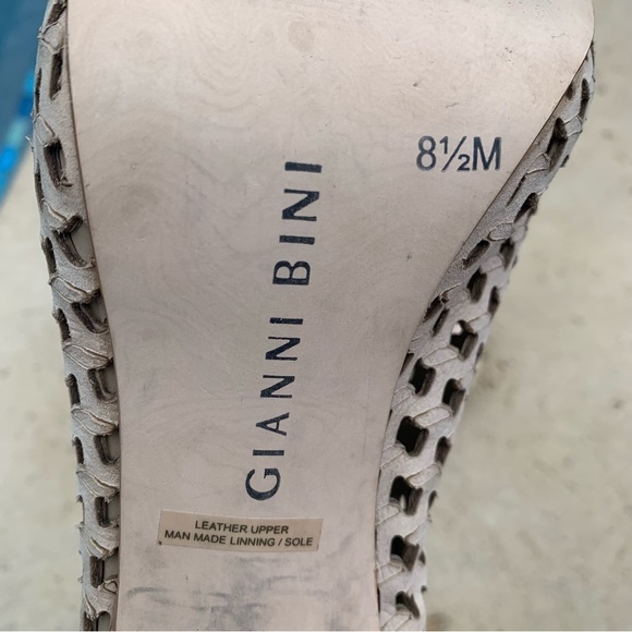 Gianni Bini 5 inch stiletto, open toe, booties, cream beige color in size 8 1/2 - Picture 4 of 12